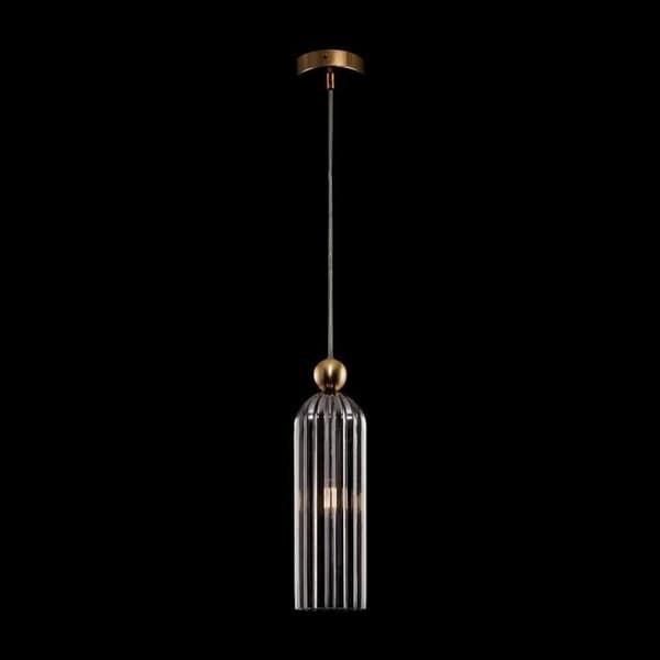 Maytoni Antic Modern och fin guld taklampa, grå lampskärm i glas