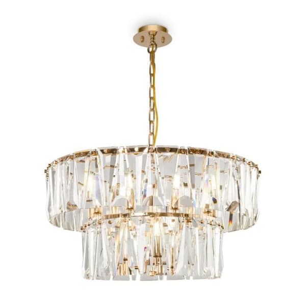 Maytoni Puntes Modern Puntes 2-nivå 12-ljus taklampa i guld Guld, Transparent
