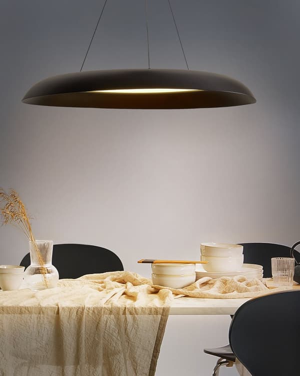 Hänglampa Svart Metall Integrerade LED-Lampor Ring Rund Form Hängande Modern Glamour Belysning Matsal Kök Vardagsrum