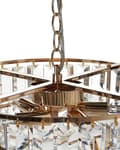 Miniatyrbild 5 av 9: Ljuskrona Guld Metall ⌀ 49 cm Pendel Lampa Kristaller Glamour Stil