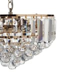 Miniatyrbild 6 av 9: Ljuskrona Guld Metall ⌀ 49 cm Pendel Lampa Kristaller Glamour Stil