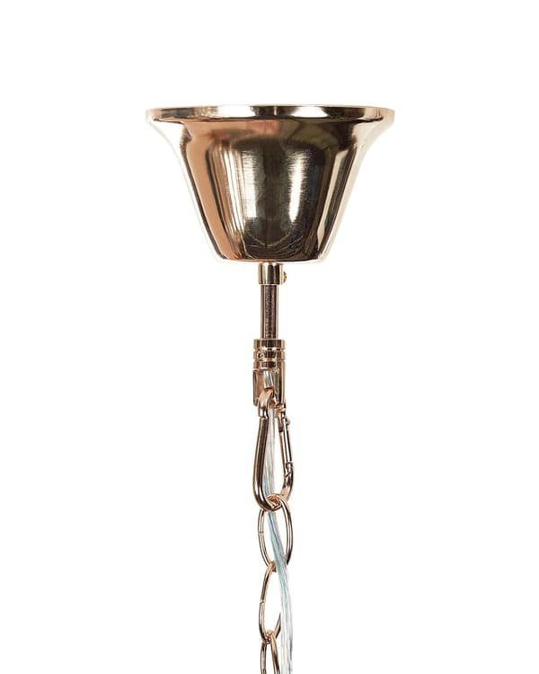 Ljuskrona Guld Metall ⌀ 49 cm Pendel Lampa Kristaller Glamour Stil