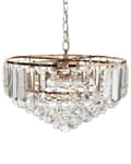 Miniatyrbild 1 av 9: Ljuskrona Guld Metall ⌀ 49 cm Pendel Lampa Kristaller Glamour Stil