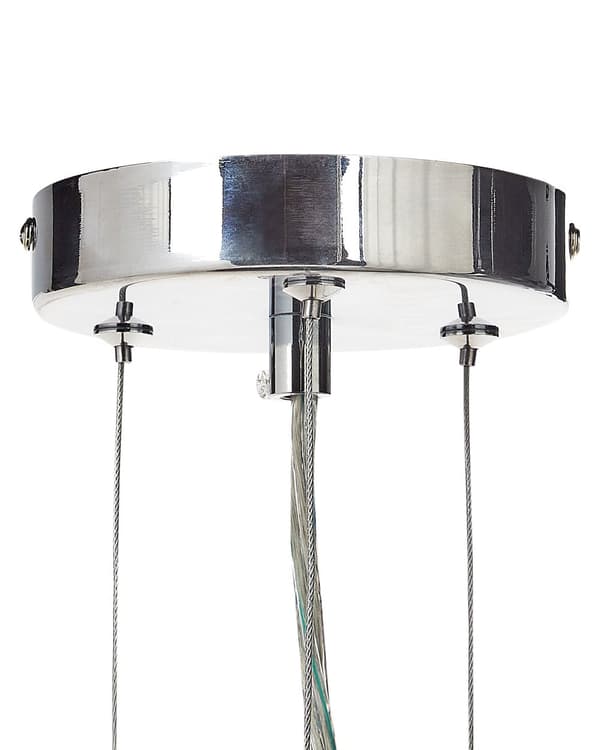 Ljuskrona Silverjärn Krom Finish Pendellampa med Kristaller Belysning Glamour Stil