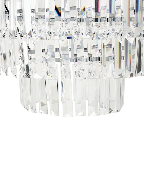 Ljuskrona Silver Metall Kromfinish Takkrona Glas Kristaller Glamour Stil Vardagsrum Sovrum