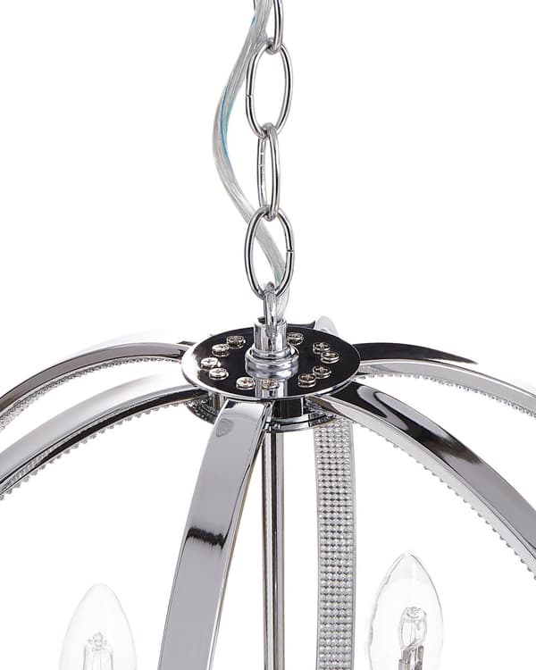 Ljuskrona Krom Järn Hängande Lampa med Kristall Accenter Belysning Glamour Stil Vardagsrum Matsal