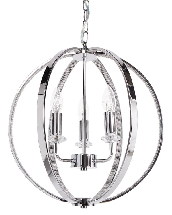 Ljuskrona Krom Järn Hängande Lampa med Kristall Accenter Belysning Glamour Stil Vardagsrum Matsal