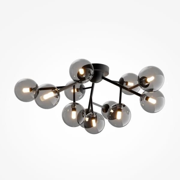 Taklampa - Maytoni - Dallas - 12 ljus - Matt svart - G9 - Modern design