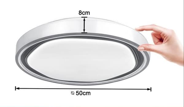 60W platt LED-taklampa Dimbar RGB-taklampa med fjärrkontroll Ultrasmal panellampa IP44 för hall vardagsrum