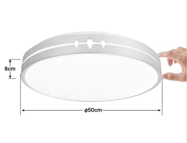 60W platt LED-taklampa Dimbar RGB-taklampa med fjärrkontroll &amp; Star Design Lampskärm Panellampa för badrum