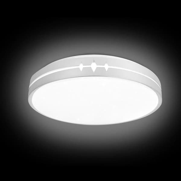 60W platt LED-taklampa Dimbar RGB-taklampa med fjärrkontroll &amp; Star Design Lampskärm Panellampa för badrum