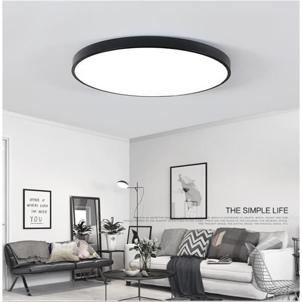 Svart LED-taklampa 20W, taklampa1700LM4000K Ø30*5cm Lämplig för sovrumsbalkong Matsalsstudie