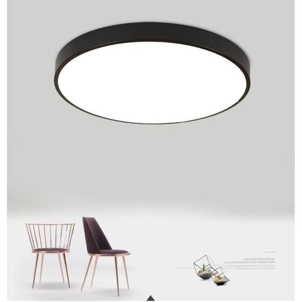 Svart LED-taklampa 20W, taklampa1700LM4000K Ø30*5cm Lämplig för sovrumsbalkong Matsalsstudie