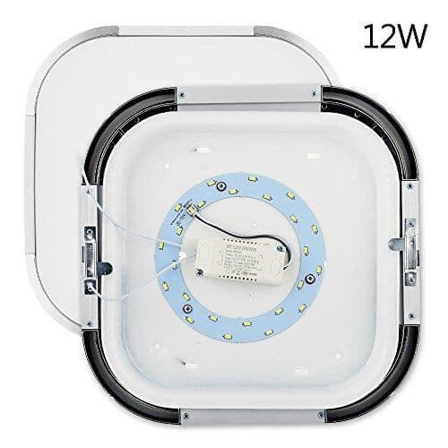 LED-taklampa 12W Ultratunn Modern Silver Vit Super Bright Square
