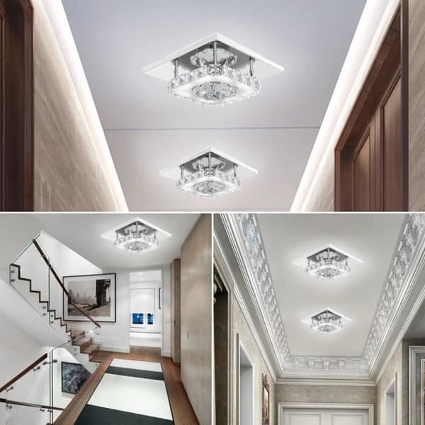 LED Crystal Mirror Chandelier - Rostfritt stål - 12 W