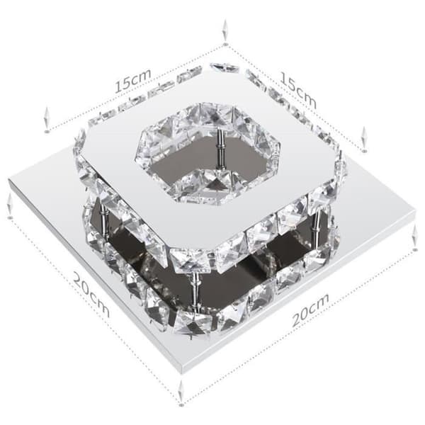 LED Crystal Mirror Chandelier - Rostfritt stål - 12 W