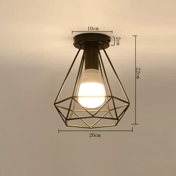 Retro industriell diamantformad taklampa - Fusion - Set med 2 - Svart - E27 - Max 60W