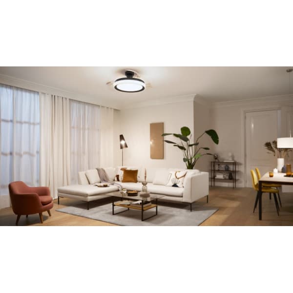 Philips Bliss DC Fan ceiling 28W+35W TW -tuuletinvalaisin, musta