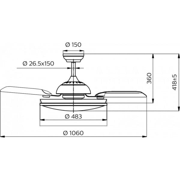 Philips Bliss DC Fan ceiling 28W+35W TW -tuuletinvalaisin, musta