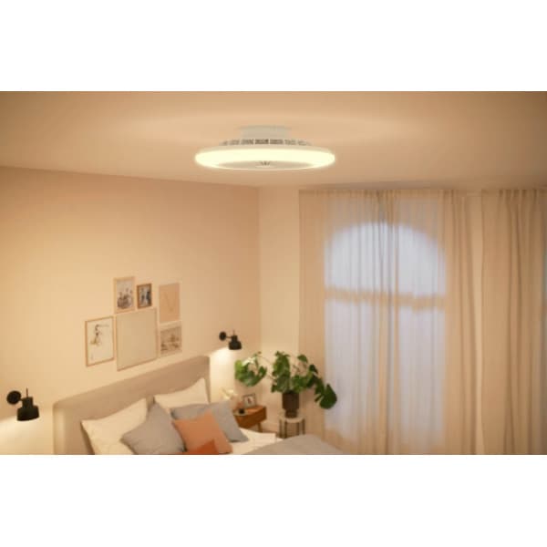 Philips Amigo Flat Fan Ceiling IR RD 25W+60W -tuuletinvalaisin, valkoinen