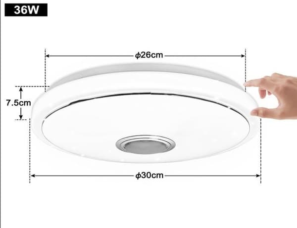 YUENFONG 36W Dimbar LED-taklampa med Bluetooth-belysningsarmatur Smart RGB Taklampa Färgskiftande taklampa