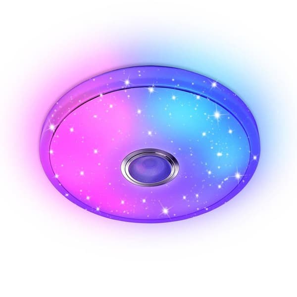 YUENFONG 36W Dimbar LED-taklampa med Bluetooth-belysningsarmatur Smart RGB Taklampa Färgskiftande taklampa