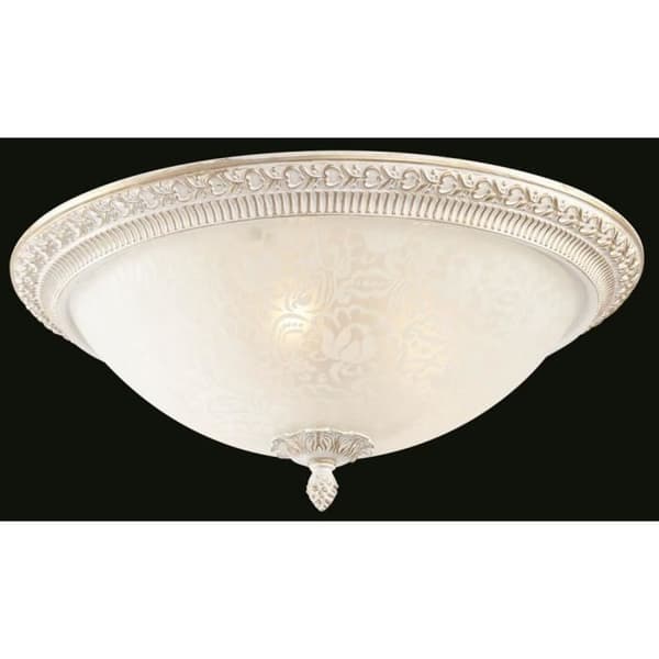 Pascal Flush Bowl Takljus Vit med guld, 3 lampor, E27