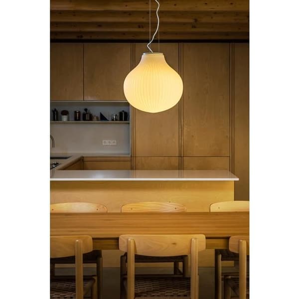 Taklampa - FARO - ISABELLE - Globe 40 cm - Matt Vit - E27 - Stål och glas