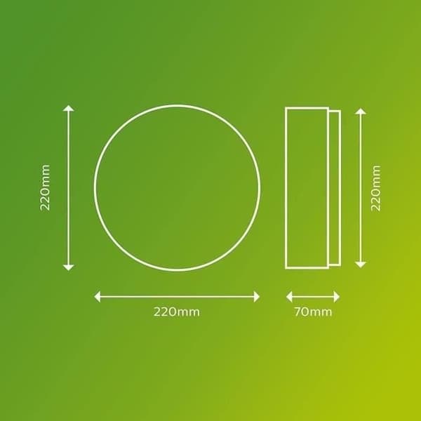 PHILIPS DORIS LED-taklampa - 6W - 2700K - IP54 - Svart