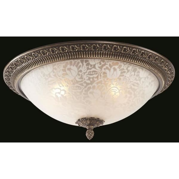 Pascal Flush Bowl Taklampa Antik brons, 3 lampor, E27
