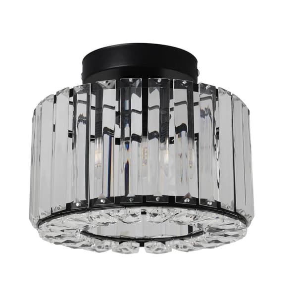 Modern Kristall Taklampa, Rostfritt Stål, Ytmonterad, E27 LED,Modell B - Svart, Inga lampor