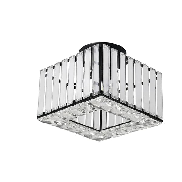Moderni kristallikattokruunu, ruostumaton teräs, pinta-asennettava, E27 LED,Malli B - Musta, Ei lamppuja