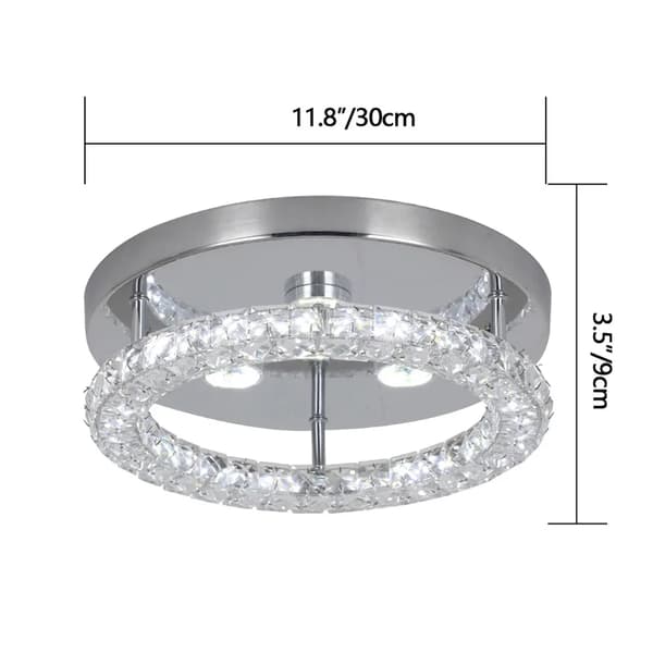 Modern Taklampa, Kristallkrona, Polerad Kromfinish, Belysningsområde på 10-15 kvm,D dia30cm, Varmvit