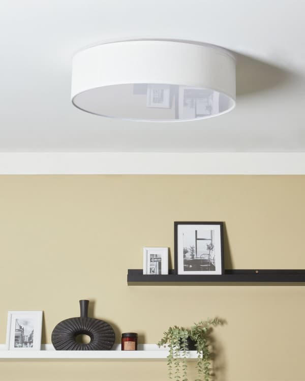 Taklampa Vit Papper ø 60 cm Plafond Lampa Belysning Rotting Boho Modern Vardagsrum Sovrum