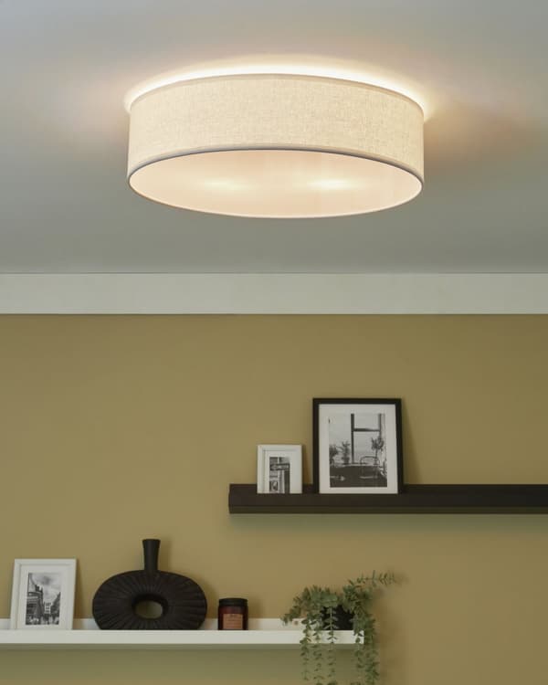 Taklampa Vit Papper ø 60 cm Plafond Lampa Belysning Rotting Boho Modern Vardagsrum Sovrum
