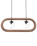 Miniatyrbild 5 av 9: Pendellampa Mörkt Mangoträ Lampskärmar i Glas Taklampa Boho Industriell Stil Heminredning Handgjord Kök