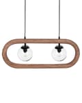 Miniatyrbild 6 av 9: Pendellampa Mörkt Mangoträ Lampskärmar i Glas Taklampa Boho Industriell Stil Heminredning Handgjord Kök
