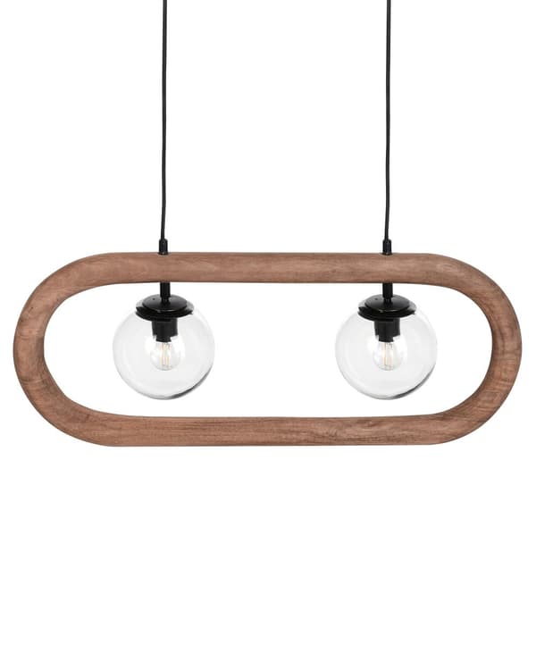 Pendellampa Mörkt Mangoträ Lampskärmar i Glas Taklampa Boho Industriell Stil Heminredning Handgjord Kök