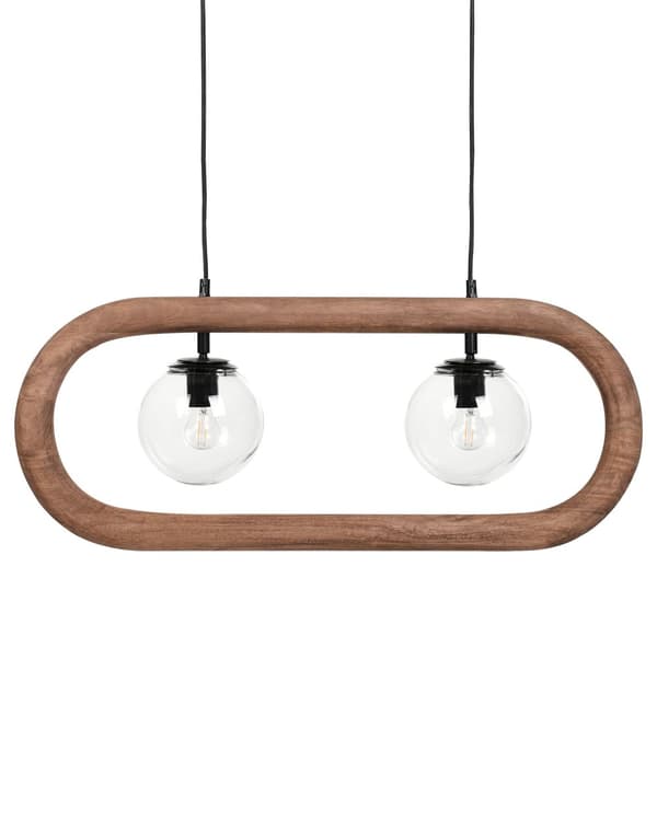 Pendellampa Mörkt Mangoträ Lampskärmar i Glas Taklampa Boho Industriell Stil Heminredning Handgjord Kök