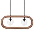 Miniatyrbild 1 av 9: Pendellampa Mörkt Mangoträ Lampskärmar i Glas Taklampa Boho Industriell Stil Heminredning Handgjord Kök