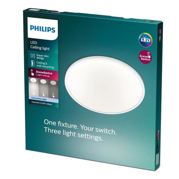Philips Superslim LED-taklampa Cool vit