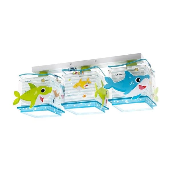 Little Shark 3-ljus barntakslampa Little Shark