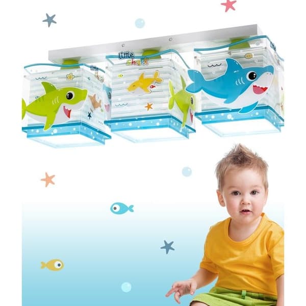 Little Shark 3-ljus barntakslampa Little Shark