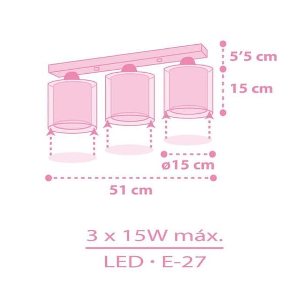 Taklampa - DALBER - Enhörningar - Rosa - Sovrum - Samtida