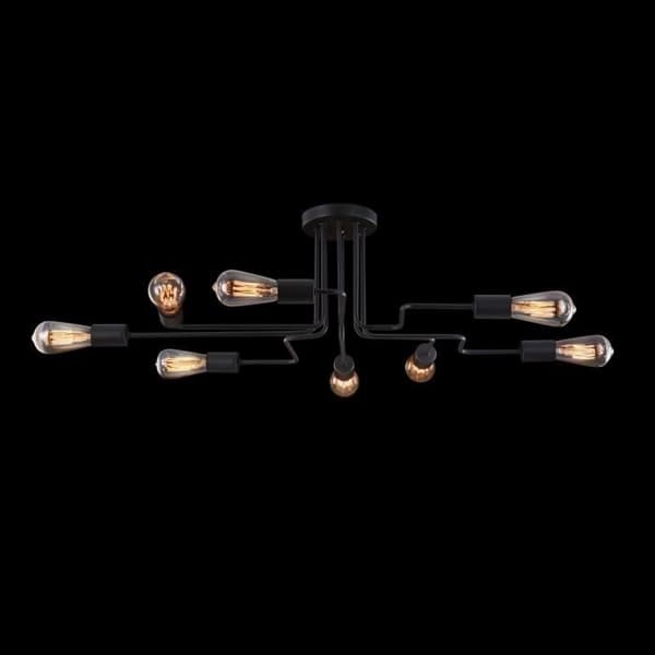 Plafonnier - GILBERT - 8 ljus - Svart - E27 - Kontemporär design