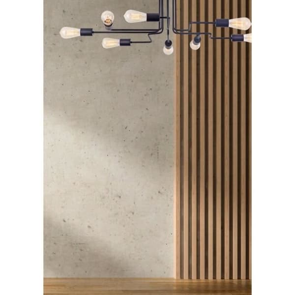 Plafonnier - GILBERT - 8 ljus - Svart - E27 - Kontemporär design