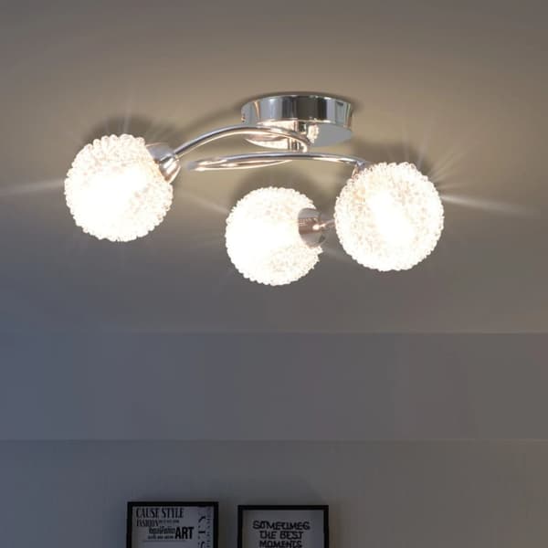 Taklampa med 3 LED-glödlampor G9 120 W Metallisk, Transparent