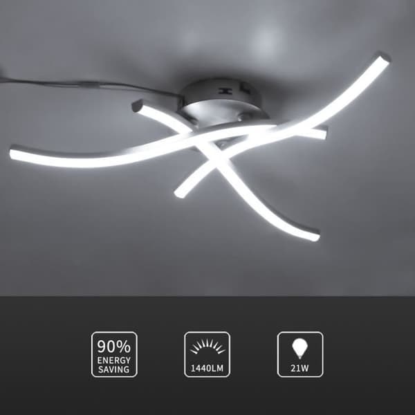 Modernt LED-takljus Trifurcate Waved Ceiling Light Hängande lampor för sovrum Vardagsrum Kök