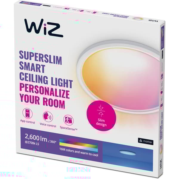 WiZ SuperSlim Taklampe 22W RGB Hvit