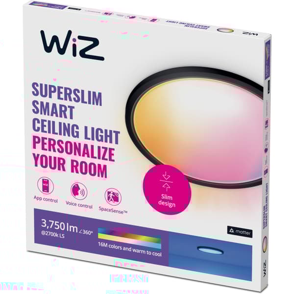 WiZ SuperSlim Taklampe 32W RGB Sort